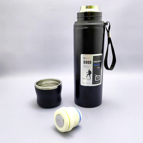 Термос вакуумный 1000 мл. Vacuum Cup из нержавеющей стали, чашка, клапан